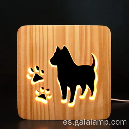 LED creativo 3D Luz nocturna de madera maciza